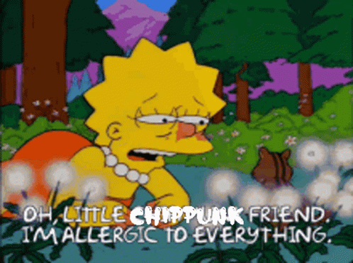 Lisa Simpson Allergies Triggered By Chipmunk GIF