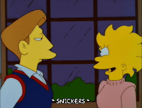 Lisa Simpson And Hugh Parkfield Snickering GIF