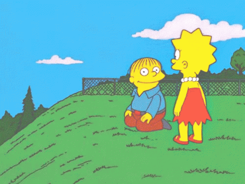 Lisa Simpson And Ralph Simpson In A Field GIF