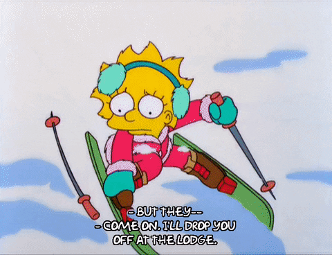 Lisa Simpson And Ranger On A Snowmobile GIF