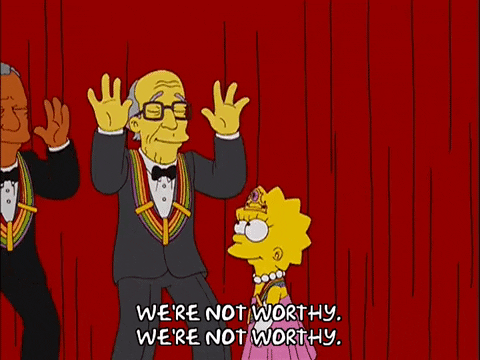 Lisa Simpson Saying We Are Not Worthy GIF
