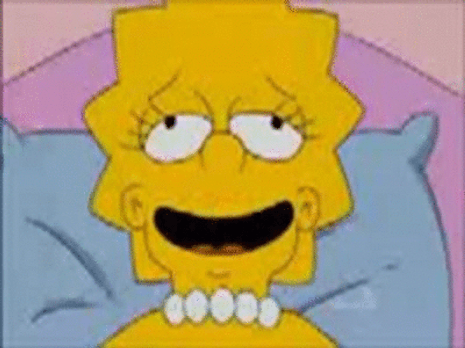 Lisa Simpson Spaced Out Smiley Face GIF