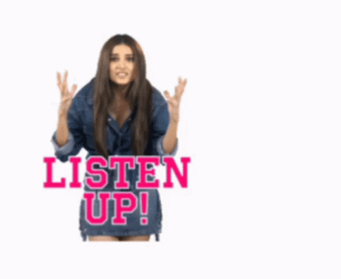 Listen Up Linda Animated Text GIF