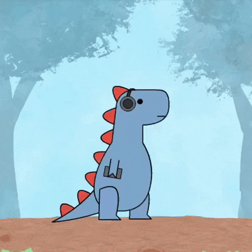 Listening To Music Chilling T-rex GIF