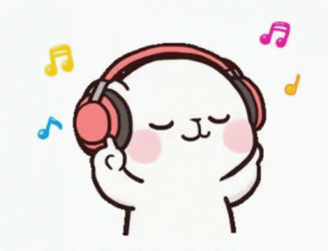 Listening To Music Cute Sticker Headphones GIF