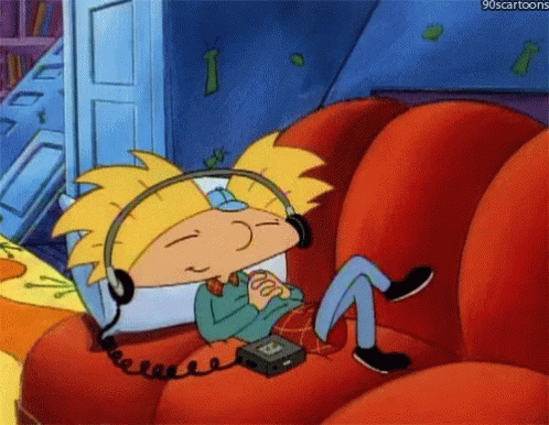 Listening To Music Hey Arnold Chilling GIF