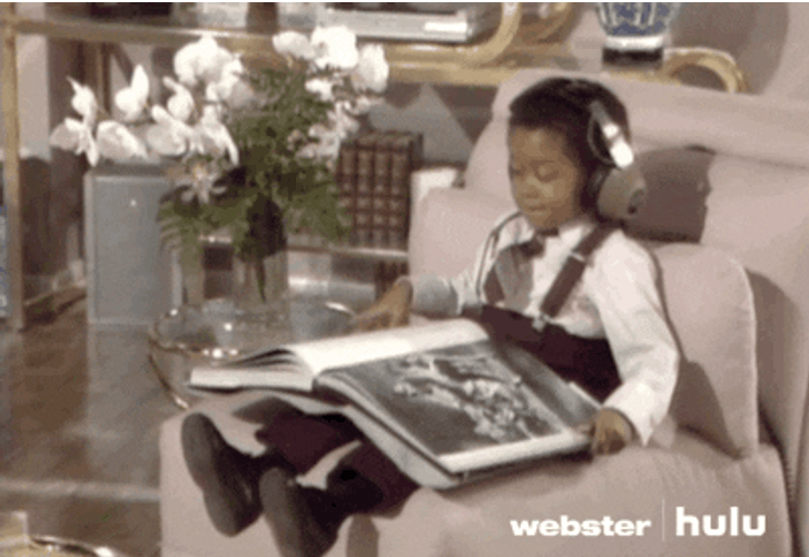 Listening To Music While Reading GIF