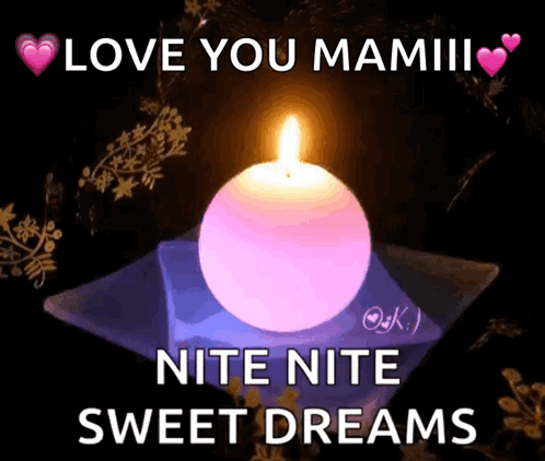 Lit Candle Love You Mamii Night Night Sweet Dreams GIF
