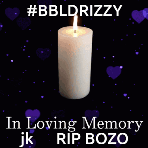 Lit Candle With Purple Hearts In Loving Memory Rip Bozo GIF