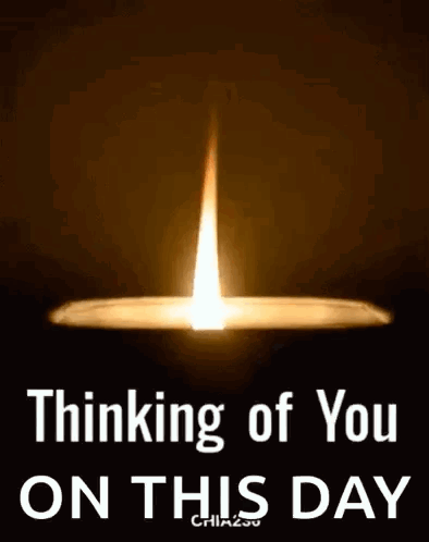Lit Candle with Thinking of You on This Day