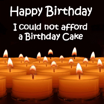 Lit Candles With Happy Birthday GIF