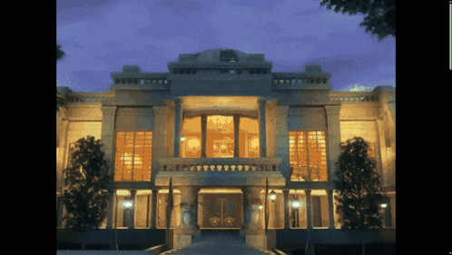 Lit Up Large Building with Windows