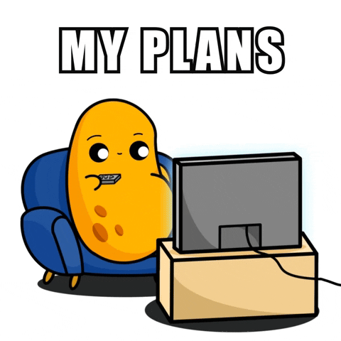 Literal Couch Potato Watching Television GIF