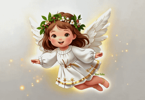 Little Angel With Wreath GIF