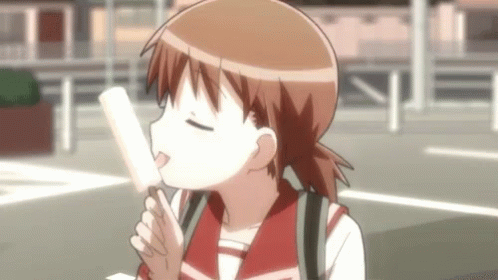 Little Anime Girl Eating Popsicle Blushing GIF