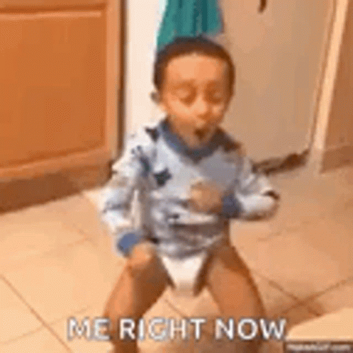 Little Boy In Diaper Saying Me Right Now GIF