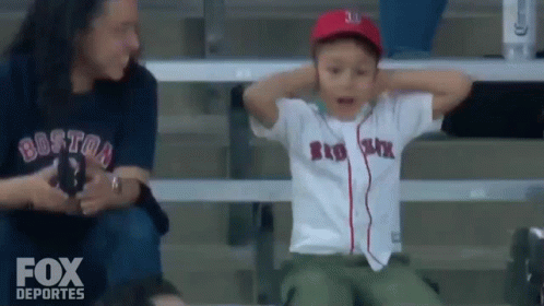 Little Boy in Red Sox Jersey in Stands