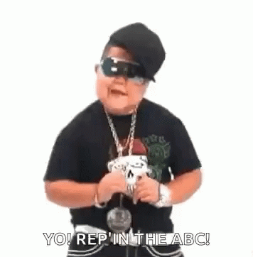 Little Boy In Sunglasses Hat Necklace Microphone GIF