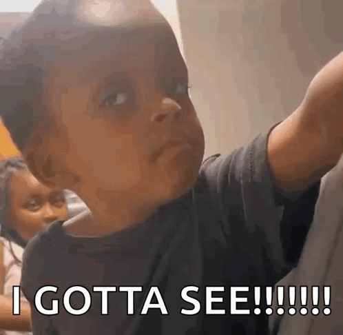 Little Boy Making Funny Face Saying I Gotta See