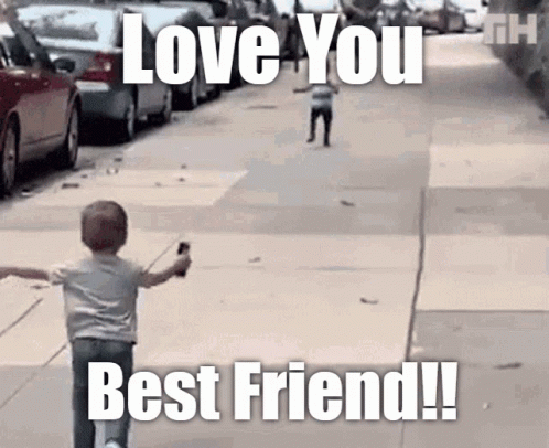 Little Boy Running Love You Best Friend