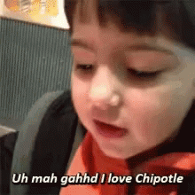 Little Boy Saying I Love Chipotle GIF