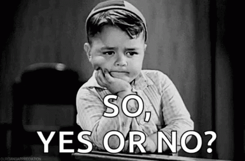 Little Boy Thinking So Yes Or No GIF