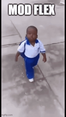 Little Boy With Backpack Walking Mod Flex GIF
