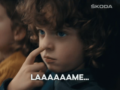 Little Boy With Finger in Nose Saying Laaaaame