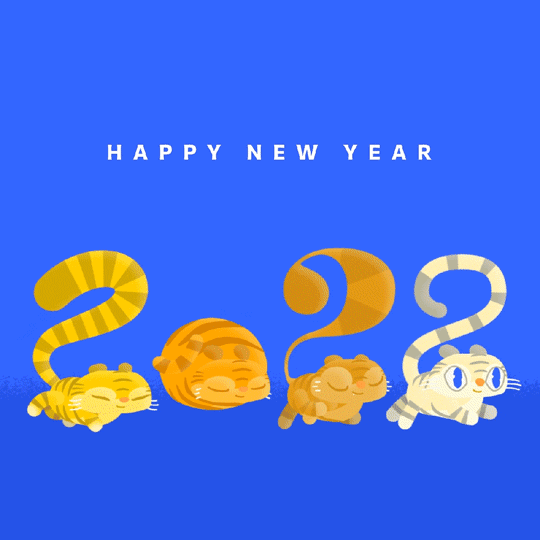 Little Cute Cats Happy Lunar New Year 2022 GIF