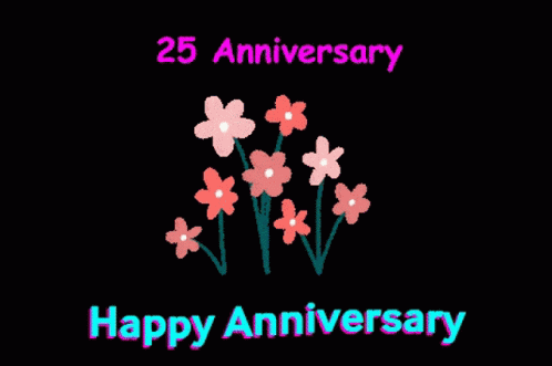 Little Flowers Happy 25th Anniversary GIF
