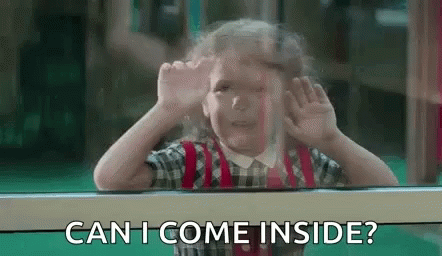 Little Girl Asking To Come Inside GIF