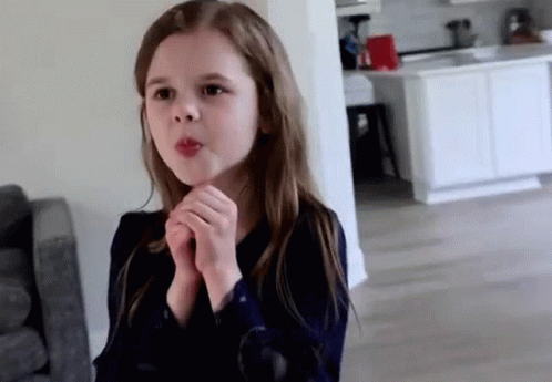 Little Girl Blowing Bubble Gum GIF