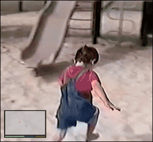Little Girl Bumping Head On Slide GIF