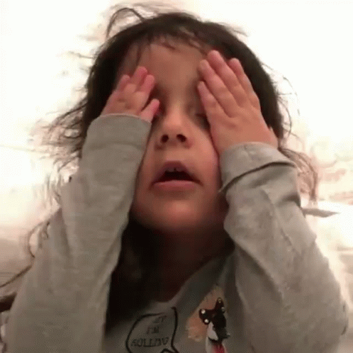 Little Girl Covering Eyes And Crying GIF