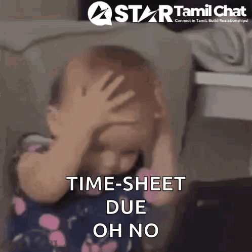 Little Girl Covering Face Saying Time Sheet Due Oh No
