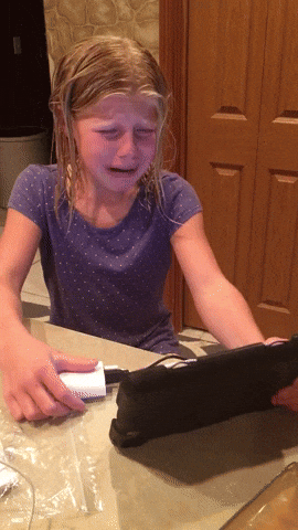 Little Girl Cries While Watching GIF