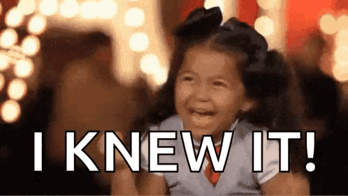 Little Girl Crying and Smiling Saying I Knew It