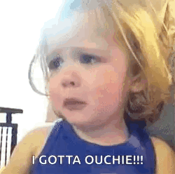 Little Girl Crying Saying Ouch