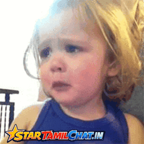 Little Girl Crying With Star Tamilchat.in Logo GIF