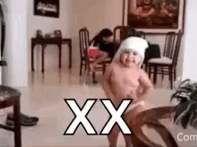 Little Girl Dancing In Living Room With Bandaged Headband GIF