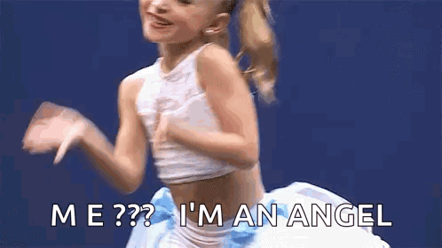 Little Girl Dancing Says Me? I'm an Angel