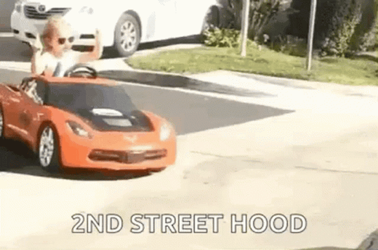 Little Girl Drifting Cool Toy Car GIF