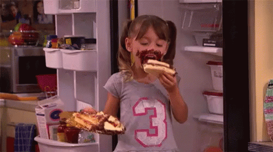 Little Girl Eating Cake GIF