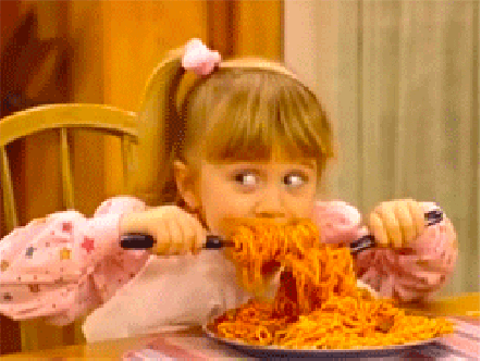 Little Girl Eating Pasta GIF
