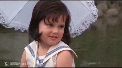 Little Girl Holding White Umbrella Movieclips