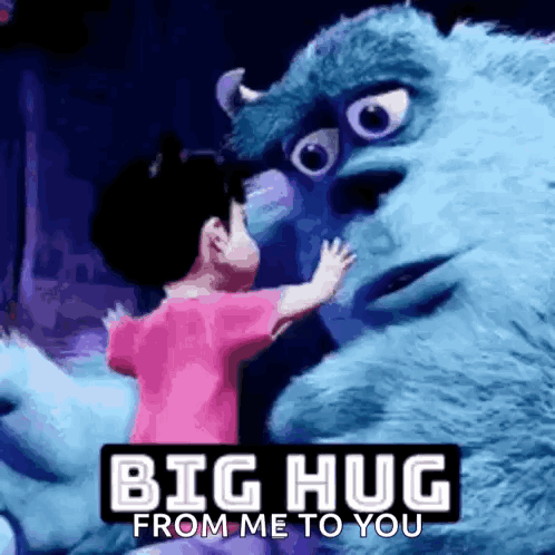 Little Girl Hugging Monsters Inc Monster