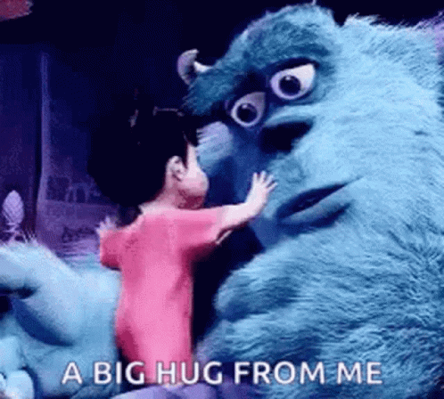 Little Girl Hugging Stuffed Animal from Monsters Inc