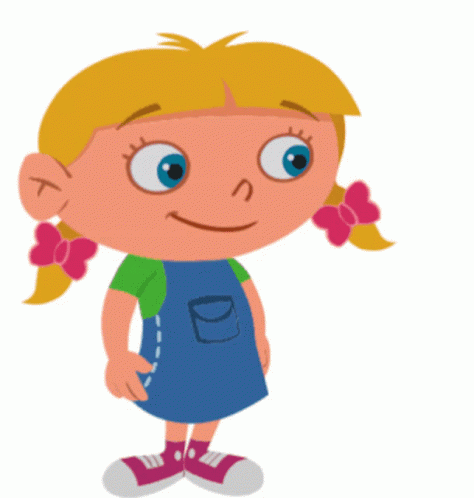 Little Girl in Blue Dress With D