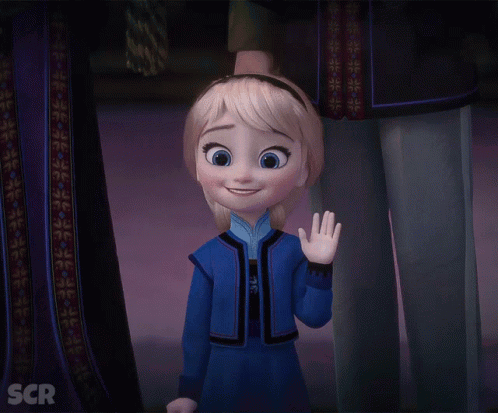 Little Girl in Blue Jacket Waving