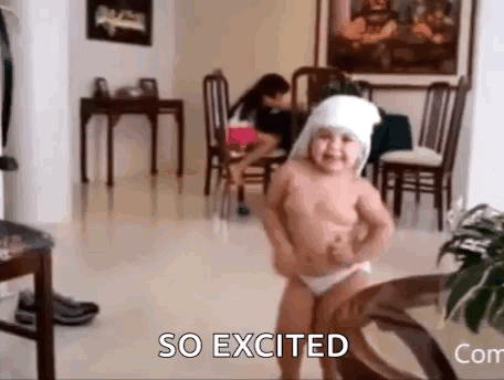 Little Girl in Diaper Dancing